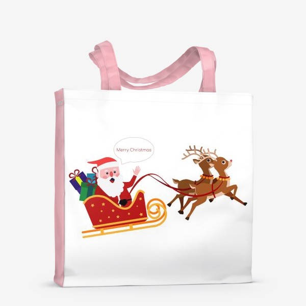 Сумка-шоппер «Новый год. Санта с оленями»
