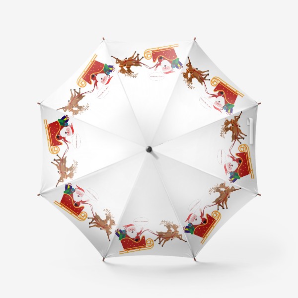 Зонт «Новый год. Санта с оленями»