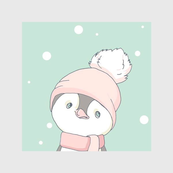 Скатерть «Пингвин в розовой шапочке»
