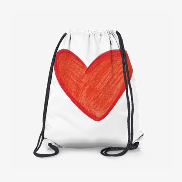 Рюкзак «Красное сердце на белом фоне»