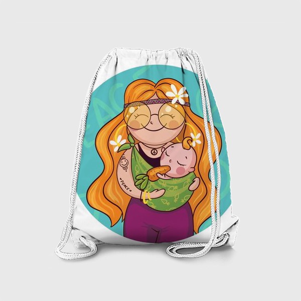 Рюкзак «Мама и малыш хиппи»
