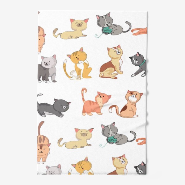Полотенце «Коты в разных позах»