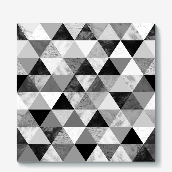 Холст &laquo;Абстрактный паттерн, треугольники, текстура мрамора&raquo;