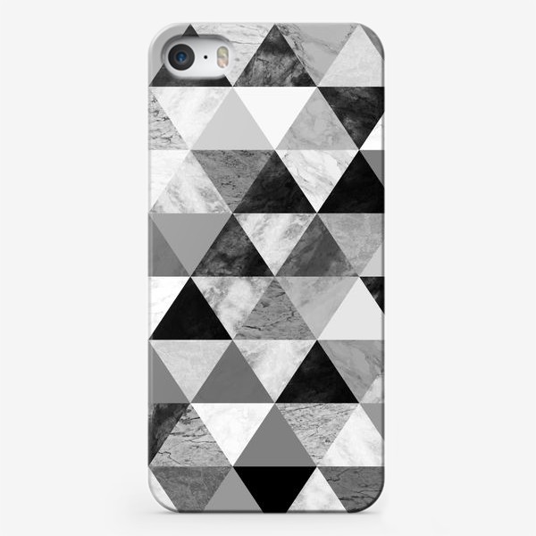 Чехол iPhone «Абстрактный паттерн, треугольники, текстура мрамора»