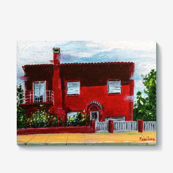 Холст «Красный дом»