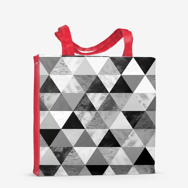 Сумка-шоппер «Абстрактный паттерн, треугольники, текстура мрамора»