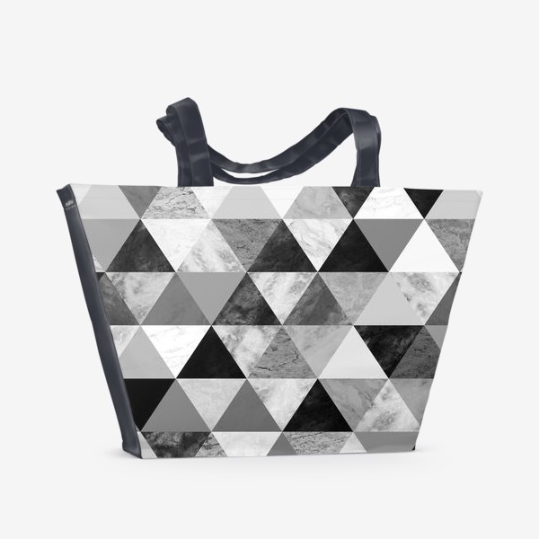 Пляжная сумка &laquo;Абстрактный паттерн, треугольники, текстура мрамора&raquo;