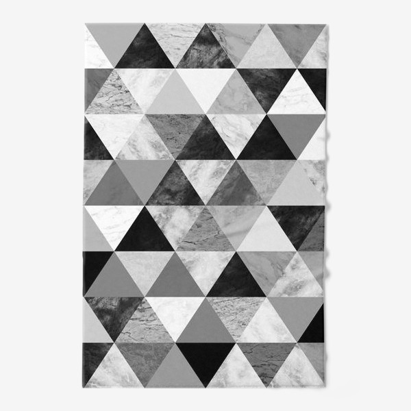 Полотенце «Абстрактный паттерн, треугольники, текстура мрамора»