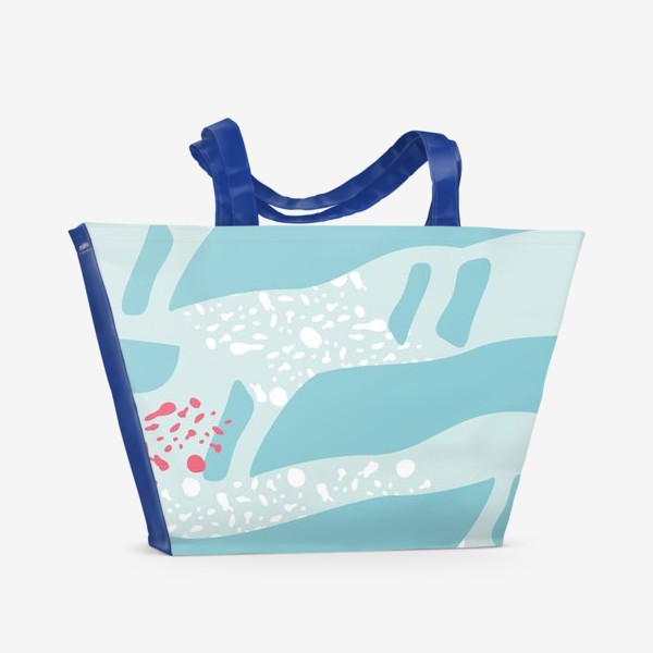 Пляжная сумка «абстрактный фон голубые полосы»