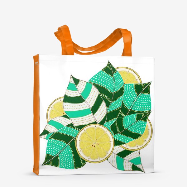 Сумка-шоппер «Лимоны и листья»