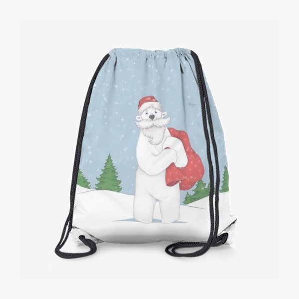 Рюкзак «Белый медведь - Дед Мороз»