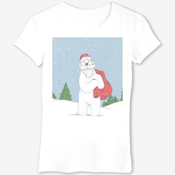 Футболка «Белый медведь - Дед Мороз»