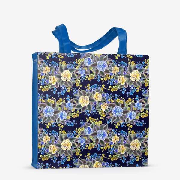 Сумка-шоппер «Желтые и голубые розы»