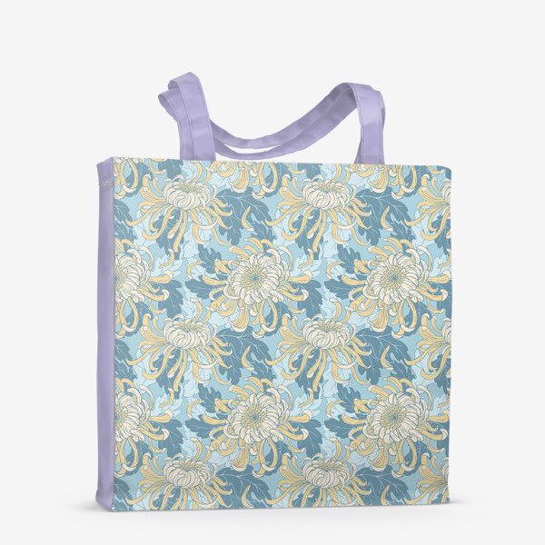 Сумка-шоппер «Хризантемы на голубом»