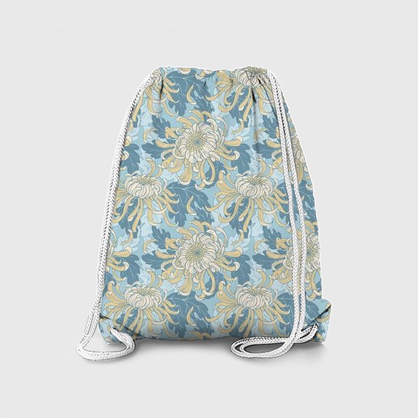 Рюкзак «Хризантемы на голубом»