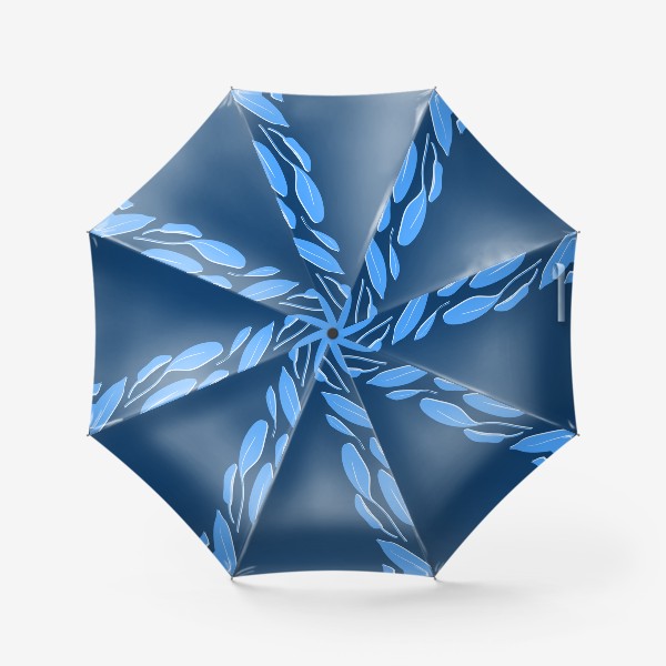 Зонт «узор из синих листьев»