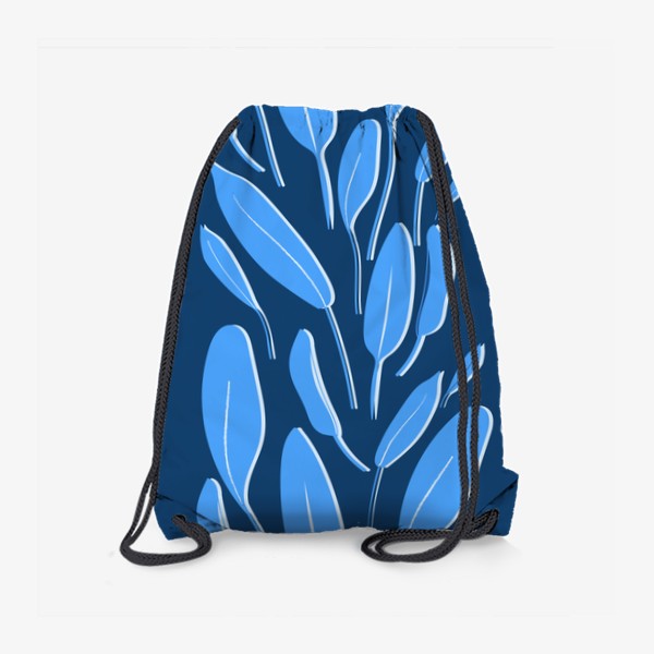 Рюкзак «узор из синих листьев»