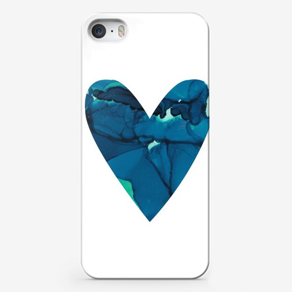Чехол iPhone «Голубое текстурное сердце »