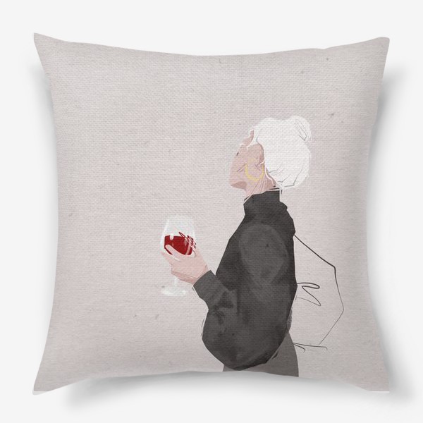 Подушка «Девушка с вином»
