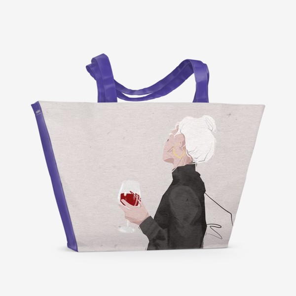 Пляжная сумка «Девушка с вином»