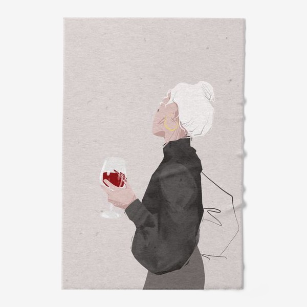 Полотенце «Девушка с вином»