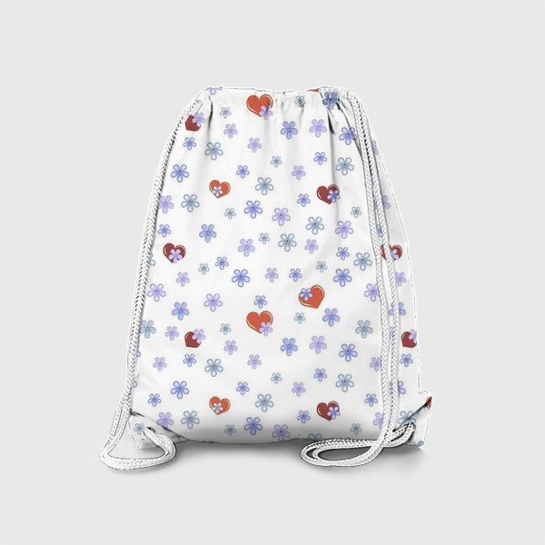 Рюкзак «сердца голубые цветы»