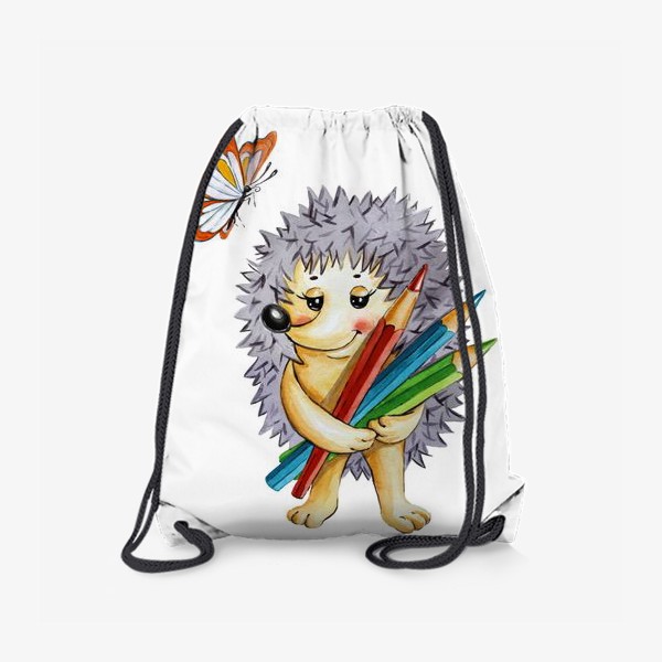 Рюкзак «ежик с карандашами и бабочка»