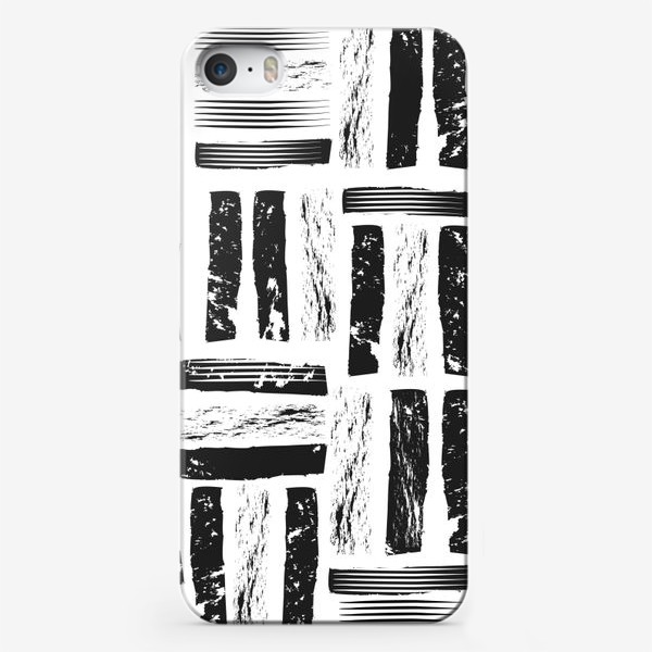 Чехол iPhone «Черно белая абстрактная текстура»