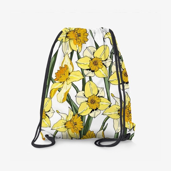 Рюкзак «Нарциссы пасха желтые на белом фоне»