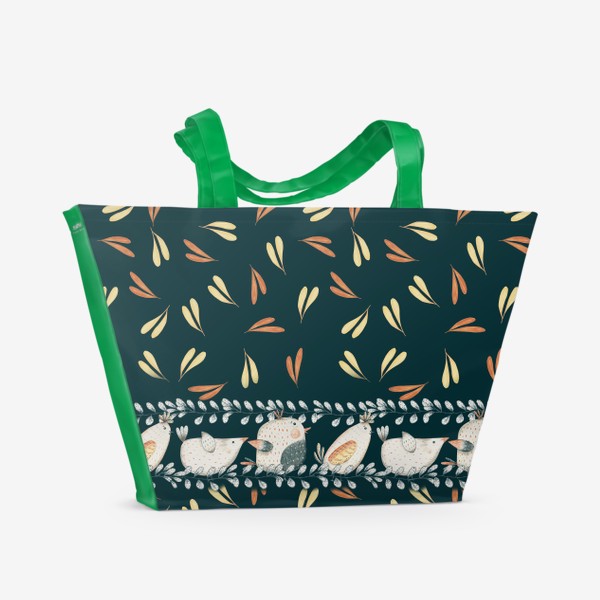 Пляжная сумка &laquo;птицы и травы&raquo;