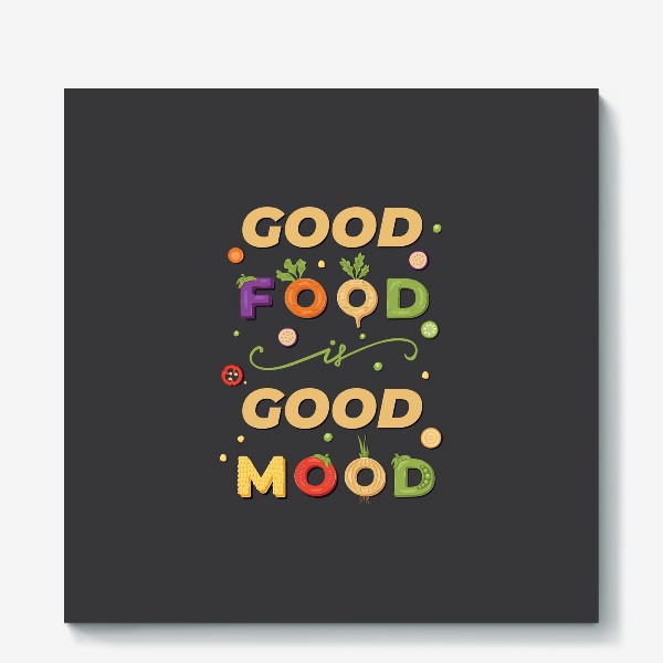 Холст «good food is good mood»