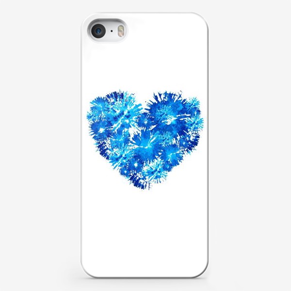 Чехол iPhone «Сердце из васильков абстракция»