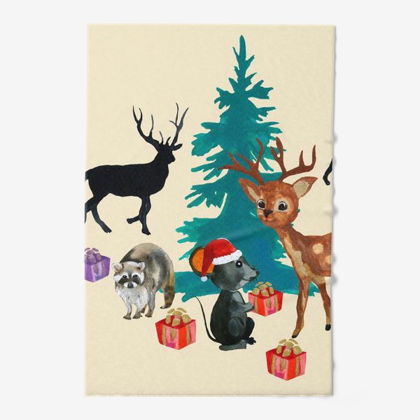 Полотенце «Christmas at the forest animals»