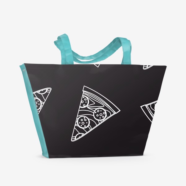 Пляжная сумка &laquo;Пицца рисунок мелом&raquo;