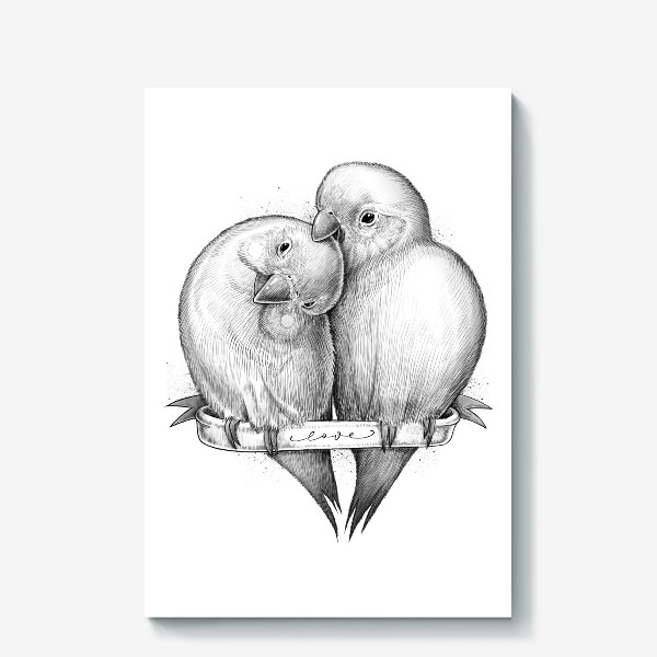 Холст &laquo;Милые попугаи&raquo;