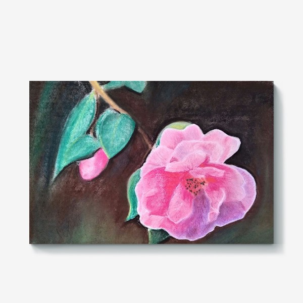 Холст «Розовый цветок. Пастель»