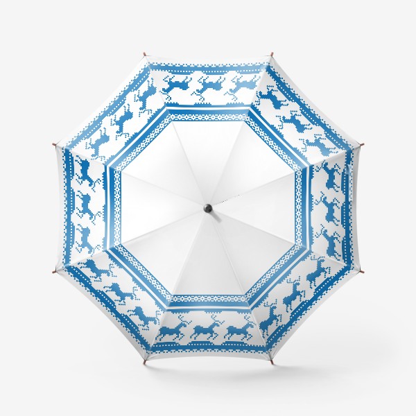 Зонт «имитация вязаного орнамента синий»
