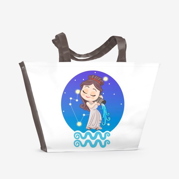 Пляжная сумка «Космический водолей принт»