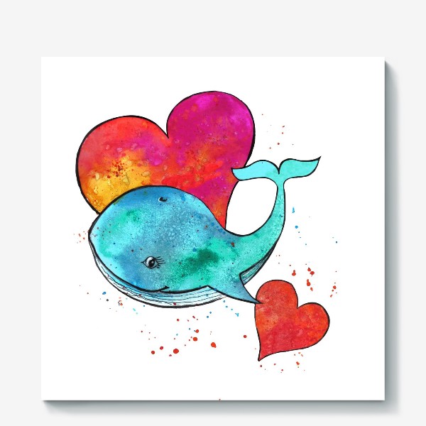 Холст «дельфин и сердце»