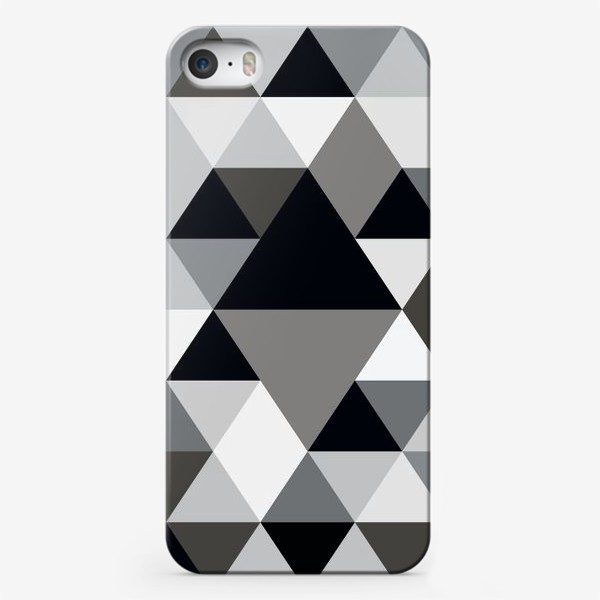 Чехол iPhone &laquo;Монохромный паттерн из треугольников и ромбов&raquo;