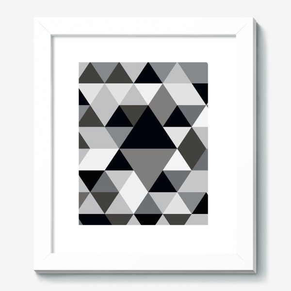 Картина «Монохромный паттерн из треугольников и ромбов»