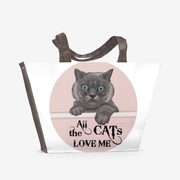 Пляжная сумка «Все кошки любят меня»