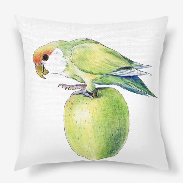 Подушка «попугай на яблоке»