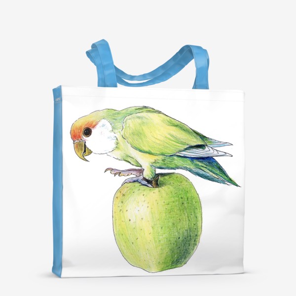 Сумка-шоппер «попугай на яблоке»