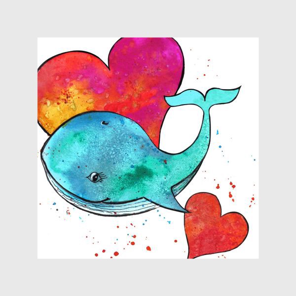 Шторы «дельфин и сердце»