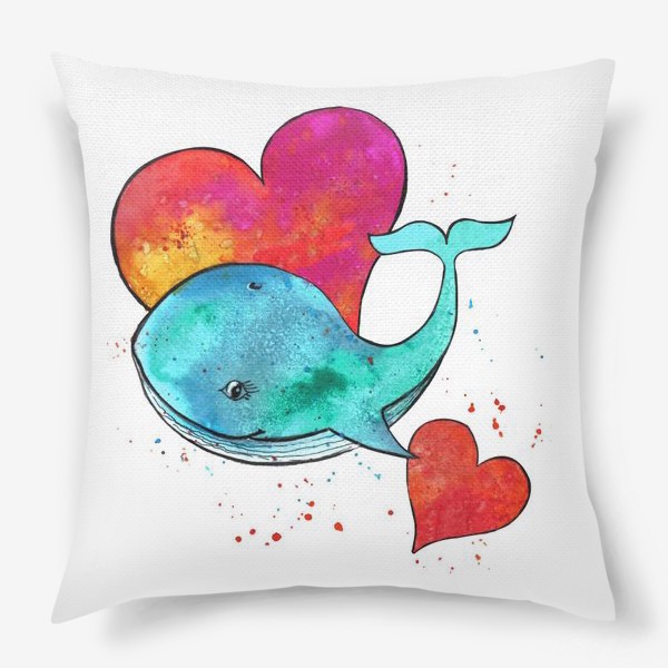 Подушка «дельфин и сердце»