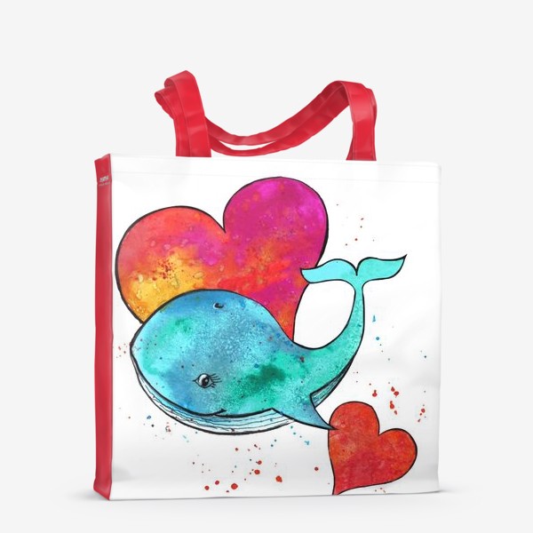 Сумка-шоппер «дельфин и сердце»