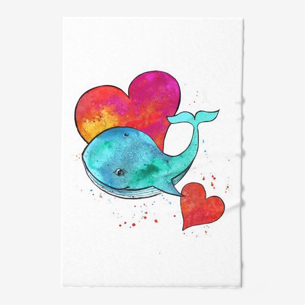 Полотенце «дельфин и сердце»