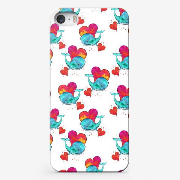 Чехол iPhone «дельфин и сердце»