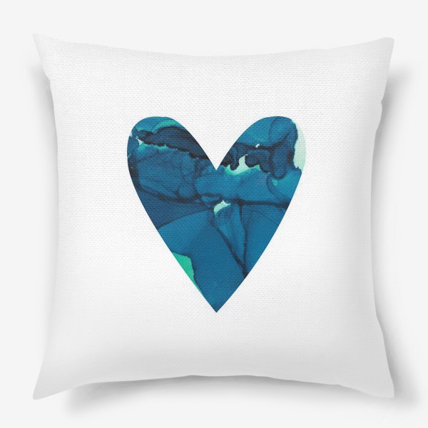 Подушка «Текстурное сердечко синее»
